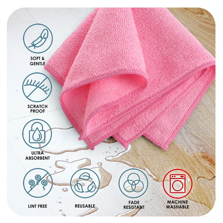 15 Pack Super Soft and Absorbent Multipurpose Microfiber Cloth