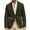 Dark Green, variant on Men's Casual Suede Blazer, Slim-Fit Single-Breasted Winter Jacket, Dark Green, L