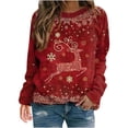 thumbnail image 2 of Puntoco Suéter De Cuello Redondo De Manga Larga Con Estampado De Gato Suelto Casual De Otoño E Invierno Para Mujer Puntoco Puntoco-5808, 2 of 5