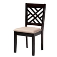thumbnail image 2 of Baxton Studio Gustavo Sand Fabric and Walnut Brown Wood 6-Piece Dining Set, 2 of 11
