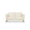 thumbnail image 2 of Contemporary Design Living Room Furniture 2pc Sofa Set Cream Leather Padded Arms Sofa & Love Seat, 2 of 3