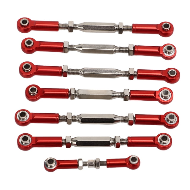 Juego completo de tensores de aleación de aluminio y acero para barra de dirección de coche RC para Traxxas SLASH 1/10 Short Course, piezas de actualización rojas