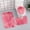 Pink, variant on 3 PCS Set Gray Plush Toilet Lid Cover for Bathroom Velvet Non-Slip Toilet Mat Set Easy Care with Elastic Bottom Universal Fit Warm Soft