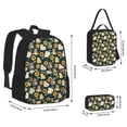 thumbnail image 4 of Naloa Bear Sunflower Print Large Capacity Backpack Lunch Bag Pencil Case Combination 3 Piece Set for Student, 4 of 8