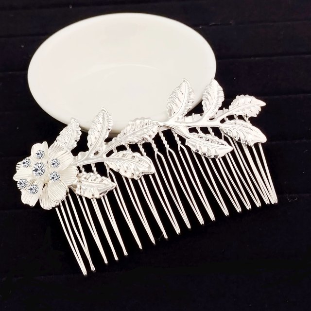 Peine para el cabello, nueva moda, accesorios para el cabello con hojas, tendencia europea y americana, horquilla de metal, accesorios para el cabello de novia