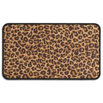 Brown and Black Leopard Print Door Rugs,Washable Non Slip Door Mats Indoor,Decorative Door Mats,Entry Mat Indoor for Entrance,Bedroom,Kitchen,Bathroom,30"x17"