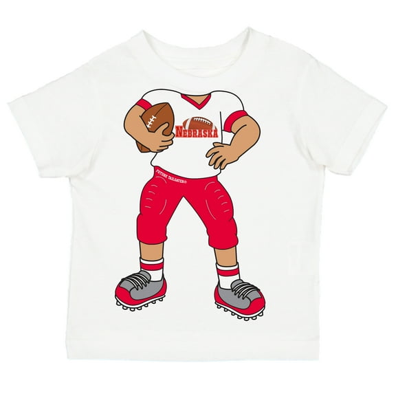 Future Tailgater Heads Up! Football Player Infant Toddler Youth T-Shirt for Nebraska Fans
