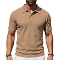 thumbnail image 6 of Dxzfnsa Men's Textured Knit Shirts Summer Men Casual Short Sleeve Vacation Pullover Tops Loose Button Lapel Collar Beach Knit Stretchy Golf Shirts, 6 of 7
