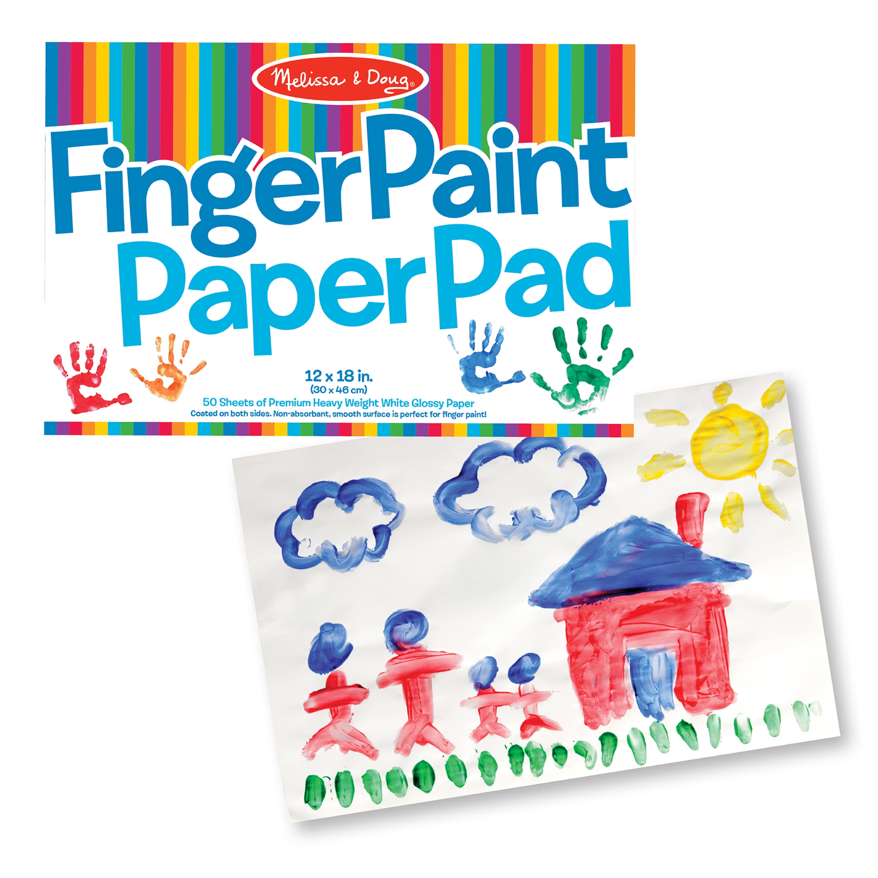 Kids Finger Paint Paper Pad, 12 x 16, 25 Sheets - Pack of 2