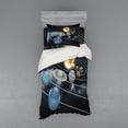 thumbnail image 2 of Ambesonne Galaxy Bedding Set 4 Pcs, Solar System Sun Planets, Queen, Black Grey, 2 of 3