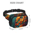 thumbnail image 4 of Fotbe Colorful Owl Forest Cangurera Cuadrada con Estampado de Doble Capa, Bolsa de Cintura Ajustable Mini para Hombres y Mujeres, 4 of 9