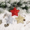 thumbnail image 2 of harmtty Xmax 6Pcs Christmas Five-pointed Star Hanging Decoration Reusable Holiday Decor Xmas Tree Glitter Powder Star Ornament Pendant Party Supplies Gift Golden, 2 of 8