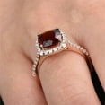 thumbnail image 3 of 2.20Ct Cushion Cut Simulated Red Garnet Halo Women Wedding Gift Ring 14K Rose Gold Plated, 3 of 5