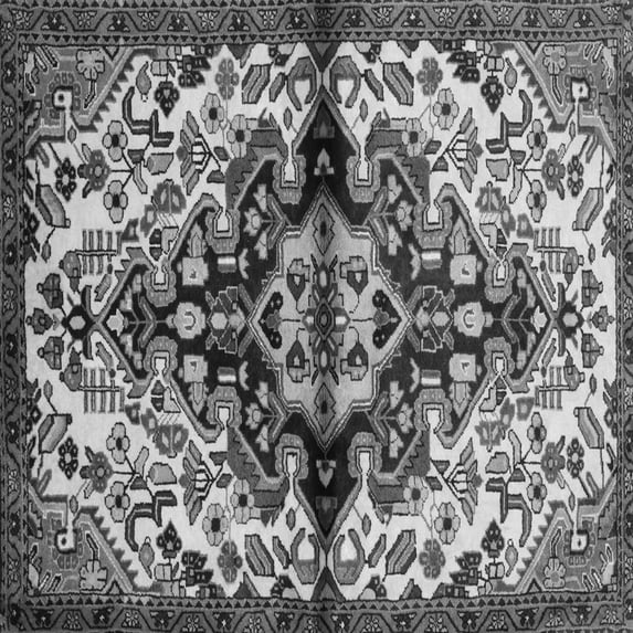 Ahgly Company Indoor Square Medallion Gray Traditional Area Rugs, 3' Square