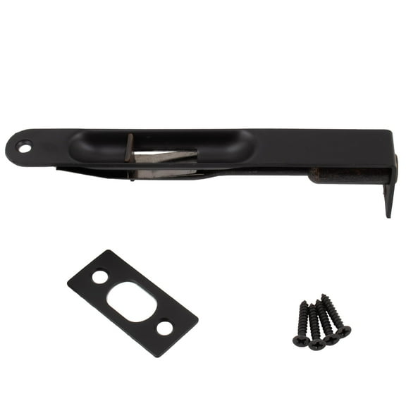 Flush Bolt, Sqaure Corner x Round Corner, 6 Inches, Matte Black by Stone Harbor Hardware