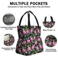 thumbnail image 3 of Pioneer Flower Floral Print Pattern Drawstring Lunch Bag Women - Drawstring Lunch Bag Insulated for Work Office - Stain-Resistant Large Lunchbags for Women with Multi-Pockets, 3 of 6