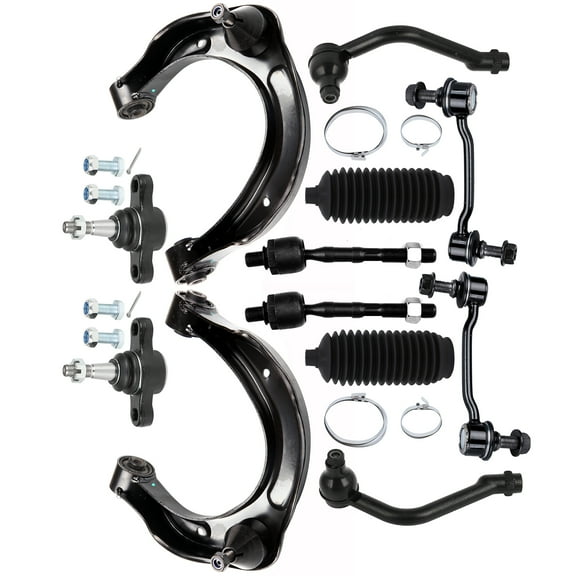 SCITOO 12pcs Suspension Kit For 2006-2008 For Hyundai Sonata 2006-2007 For Hyundai Azera w/ Suspension Parts Upper Control Arm Lower Ball Joint Sway Bar Link Inner Outer Tie Rod End w/ Boots
