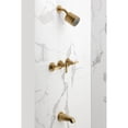 thumbnail image 2 of Kingston Brass KBX8137KNL Convergent Triple-Handle Tub and Shower Faucet with Knurled Handle, Brushed Brass, 2 of 7