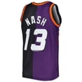 thumbnail image 3 of Men's Mitchell & Ness Steve Nash Purple/Black Phoenix Suns Hardwood Classics 1996/97 Split Swingman Jersey, 3 of 4
