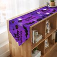 thumbnail image 4 of Purple Halloween Table Runner Linen Burlap Table Runner 72 Inches Long Black Pumpkins Spiders Ghost Cat Dresser Scarves for Kitchen Island Coffee Dining Room Party Wedding Holiday Decoration 16"x72", 4 of 8