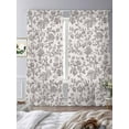 thumbnail image 3 of Farmhouse Grey Sheer Curtains 108 Inch Length 2 Panels Set for Living Room/Bedroom, Vintage Flower Leaf Botanical Plant Curtain Sheers Drapes Rod Pocket Curtains Window Treatment Set 52''x108''x2, 3 of 7
