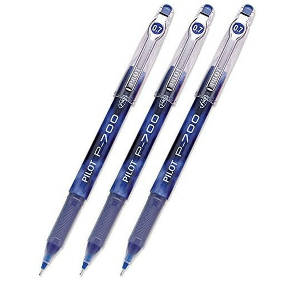 Pilot P-700 Rollerball Stick Gel Pen, Blue Ink, Fine Point 3-PACK(38611)