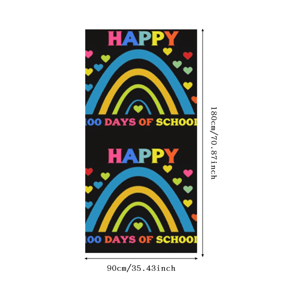 Colorful Rainbow Banner School Celebration Polyester Background for Anniversary Party Event Classroom