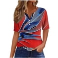 thumbnail image 5 of ATENAR T Shirts for Women Loose Summer Tops for Women Short Sleeve Tee Red S, 5 of 6