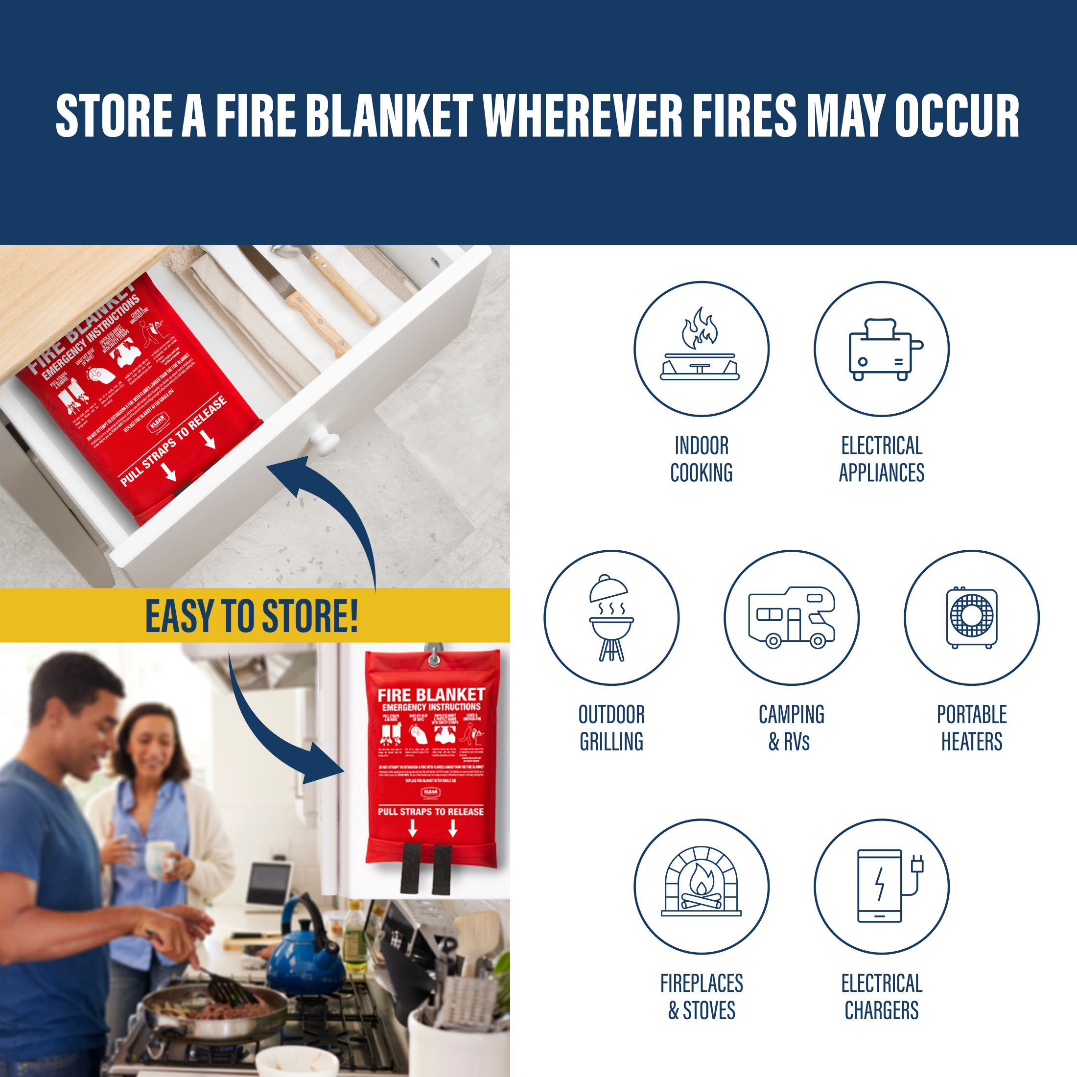 Klear Concepts Silicone Fire Blanket 40x40 in Partnership with the National Parks Foundation