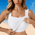 thumbnail image 2 of MVRLSH Womens Tank Tops Loose Fit Casual Wide Strap Shaper Shelf Built In Bra Sleeveless Layering Camisole Tops White Size XXXL, 2 of 7