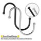thumbnail image 2 of S-hooks (20 Pieces), Multi-function Metal Hooks For Kitchen Bathroom Bedroom Office Garden (black) (medium) 26-27s, 2 of 3