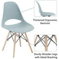 thumbnail image 4 of MOJAY Modern Dining Chairs Set of 4,DSW Shell Plastic Chairs with Wood Legs,Armless Side Chairs,Kitchen Chair with Hollow Back for Dining Room,Living Room,Bedroom(Grey), 4 of 8