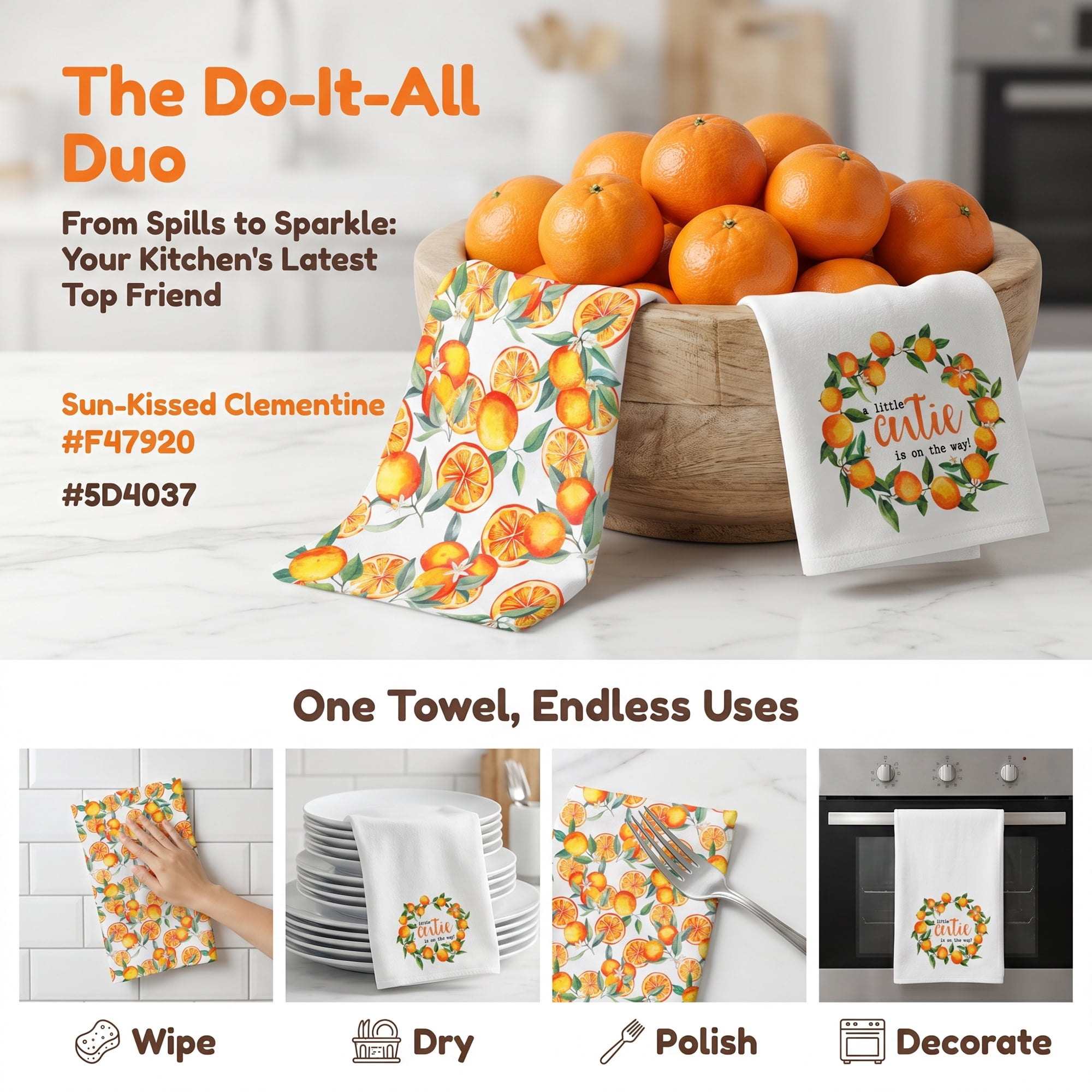 Unique Bargains Absorbent Microfiber Dish Towels Orange 24" x 16"