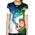 thumbnail image 2 of Men St. Patrick's Day T-Shirt Cute Cartoon Animal Bow-Tie Digital Print Shirt Short Sleeve Round Neck Tops, 2 of 5