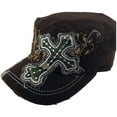 thumbnail image 2 of SILVERFEVER Women's Military Cadet Cap Hat - Patch Cotton - Studded & Embroidered, 2 of 7