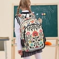 thumbnail image 7 of FORMRS Unisex School Backpack 17" Student Travel Bag with Laptop Compartment, Beige Red Floral, 7 of 7