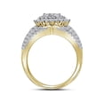 thumbnail image 2 of Diamond Princess 14kt Yellow Gold Round Diamond Cluster Bridal Wedding Ring Band Set 2 Cttw, 2 of 3