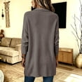 thumbnail image 3 of vzibsiv Cardigan for Women Long Sleeve Open Front Knit Fleece Jacket with Pockets Fall Winter Outfits Gray Size S, 3 of 6