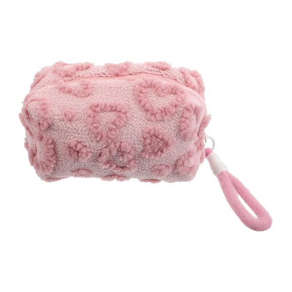 Minkissy Makeup Bag Travel Fuzzy Makeup Bag Plush 1 Pcs For Vacations For Girls