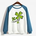 thumbnail image 4 of St. Patrick's Day Shirts for Women Crew Neck Casual Long Sleeve Patchwork Funny Printed Pullover Tops Sweatshirts(Blue,M), 4 of 5