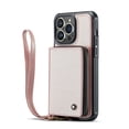 thumbnail image 2 of SaniMore for iPhone 14 Pro 6.1" 2022 Case, [Crossbody/Wrist Strap][Zipper Flip Wallet][Card Slots][Rifid Layer] PU Leather Retro 360° Protective Shockproof Cover for iPhone 14 Pro 6.1", Rosegold, 2 of 9