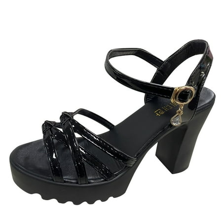 

Larisalt Beach Sandals For Women Women Fashion Comfortable Slip On Flat Cross bands Toe Ring Fashion Sandals Black