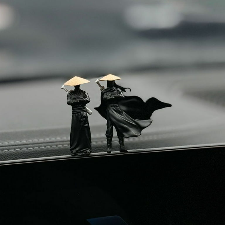 2 Pcs Chivalrous Trinkets Knight Ninja Aquarium Decor Figure