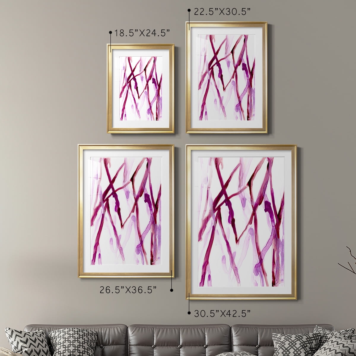 Wexford Home Runnel XV Premium Framed Print, 18.5" x 24.5" - Ready to Hang, Gold (Set of 2)