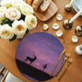 thumbnail image 2 of Round Placemats Purple Starry Sky 15 inch Set of 4 Table Mats for Dining Table Moon Deer Dancing Girl Heat Resistant Non-Slip Kitchen & Home Decorative Place Mat Set, 2 of 8