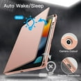 thumbnail image 6 of JETech Rotating Case for iPad 9/8/7 (10.2-Inch, 2021/2020/2019 Model, 9th/8th/7th Generation) with Pencil Holder, 360 Degree Rotation Protective Stand Cover Clear Back, Auto Wake/Sleep (Rose Gold), 6 of 7