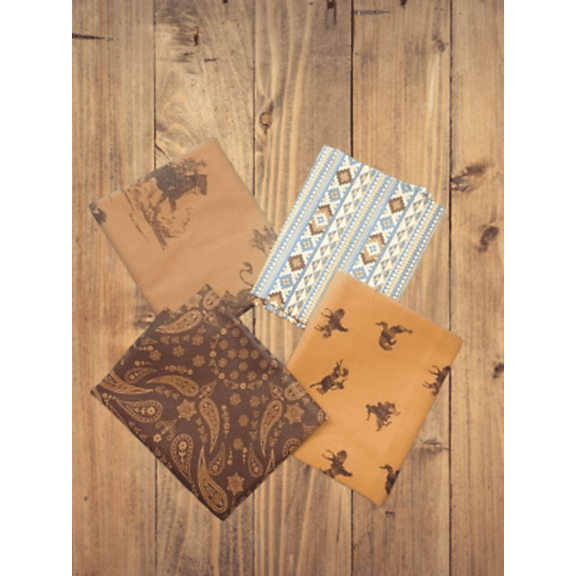 4 Fat Quarters - Assorted Back of the Chutes Western Brown Fat Quarter Bundle (Single Bundle)