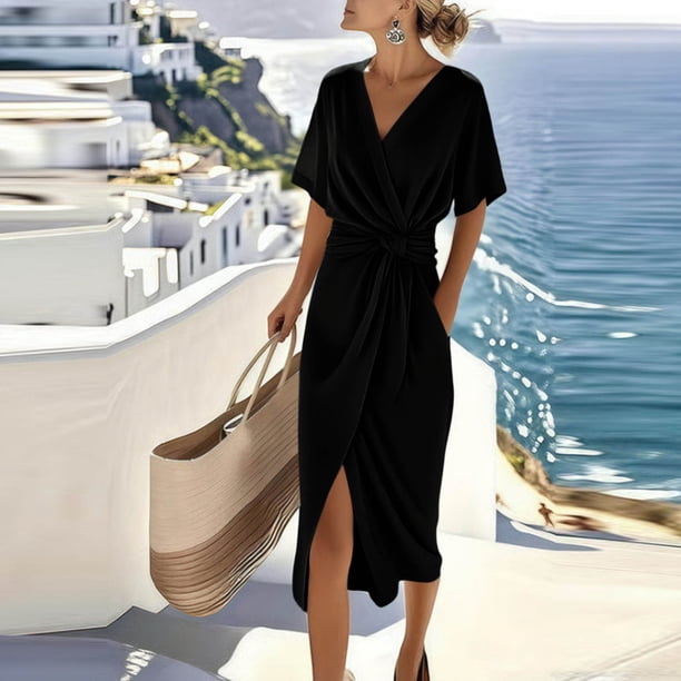 black and white dress formal Berylove Women A-Line High Neck Maxi Evening Dress KATHRINE The sleek black bodice White Silk Long Dress Size:2X Large US 16/ UK 18