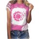 thumbnail image 5 of Fiudx Ofertas y Liquidaciones Moda Mujer Casual Cuello Redondo Impresión Blusa Manga Corta Camiseta Verano Tops, 5 of 5