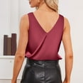 thumbnail image 5 of GAQLIVE Womens Satin Tank Top Strap Basic Summer Vest Shirt Casual V Neck Sleeveless Blouses XL, 5 of 5